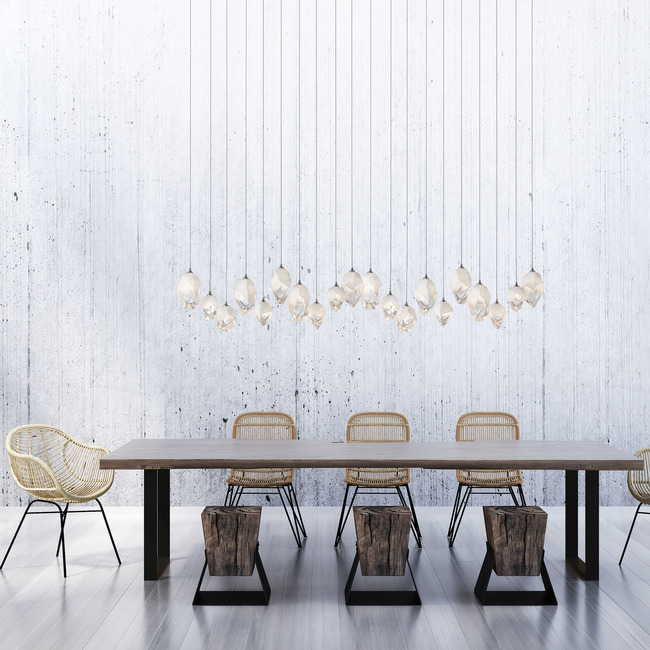 Chrysalis Mixed Shades Linear Multi Light Pendant by Hubbardton Forge