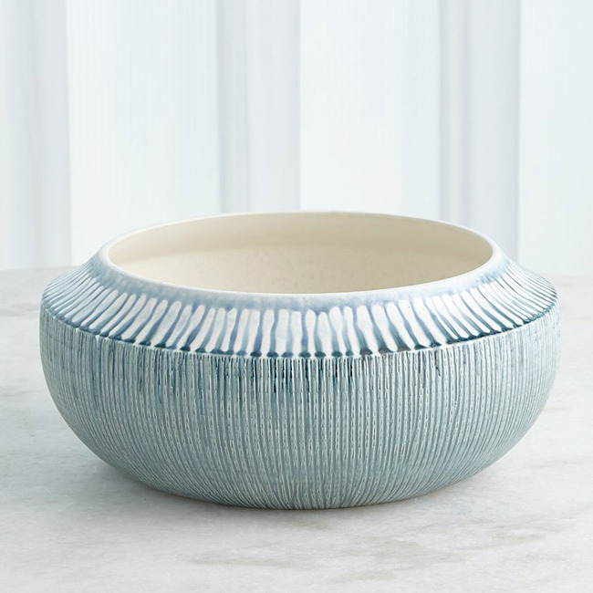 Lamb's Ear Striped Flair Bowl by Global Views