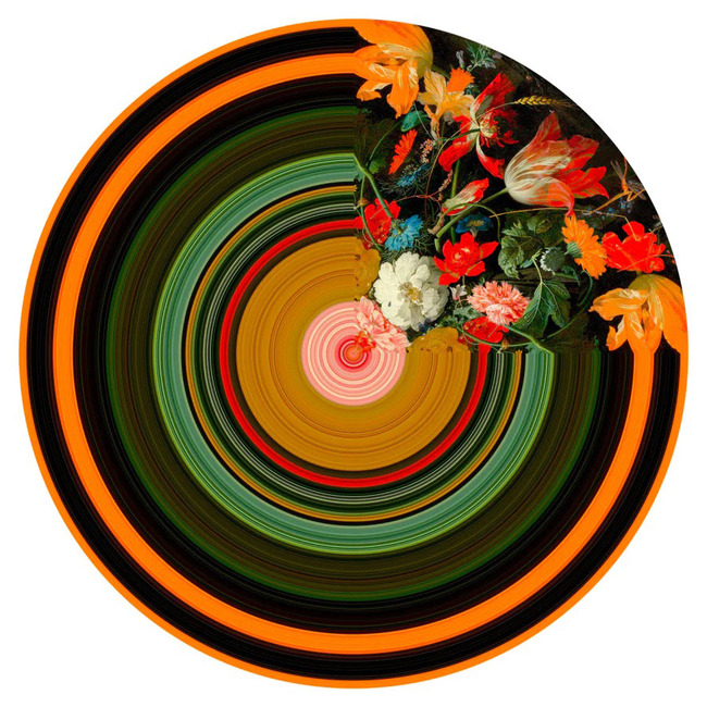 Glitch Round Carpet by Qeeboo