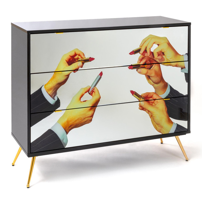 Lipstick Chest of 3 Drawers by Seletti