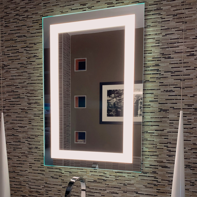 Classic L01D Vertical Full Frame Inset LED Mirror by Matrix Mirrors