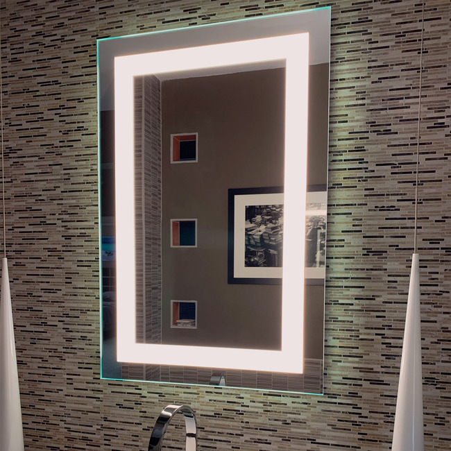 Classic L01D Vertical Full Frame Inset LED Mirror by Matrix Mirrors