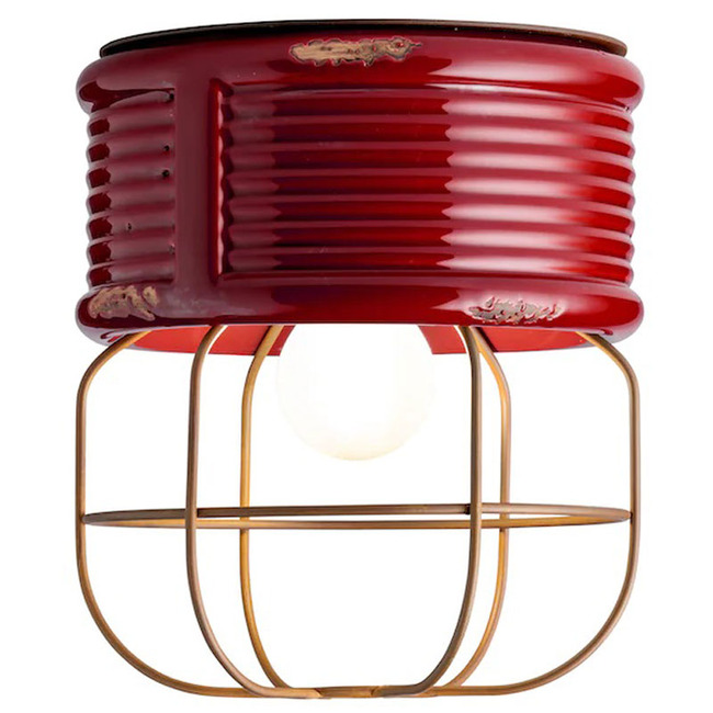 Retro Industrial Cage Ceiling Light by Ferroluce