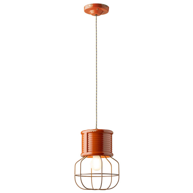 Retro Industrial Cage Pendant by Ferroluce