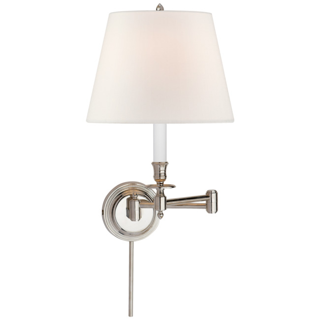 Visual Comfort S 2010PN L One Light Swing Arm Wall Sconce Candle Stick Polished Nickel