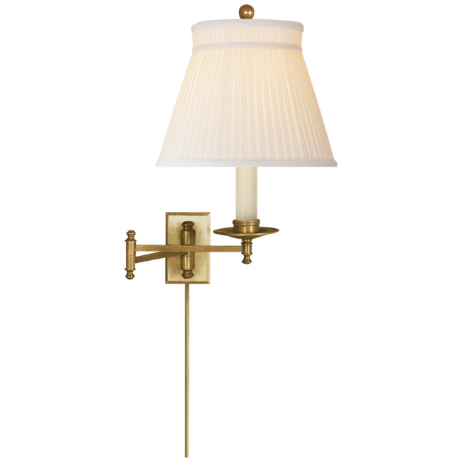 Dorchester Silk Swing Arm Plug-in Wall Sconce by Visual Comfort Signature