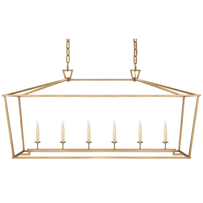 Darlana Brass Linear Lantern Chandelier by Visual Comfort Signature