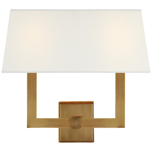Square Tube Rectangular Shade Double Wall Sconce by Visual Comfort Signature