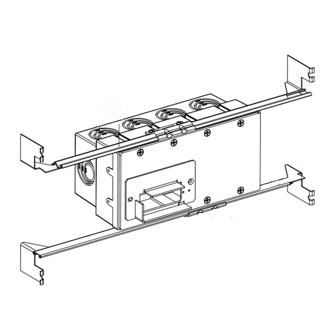 TruLine .5A Rectangle End Feed with 4-Gang Junction Box by PureEdge Lighting
