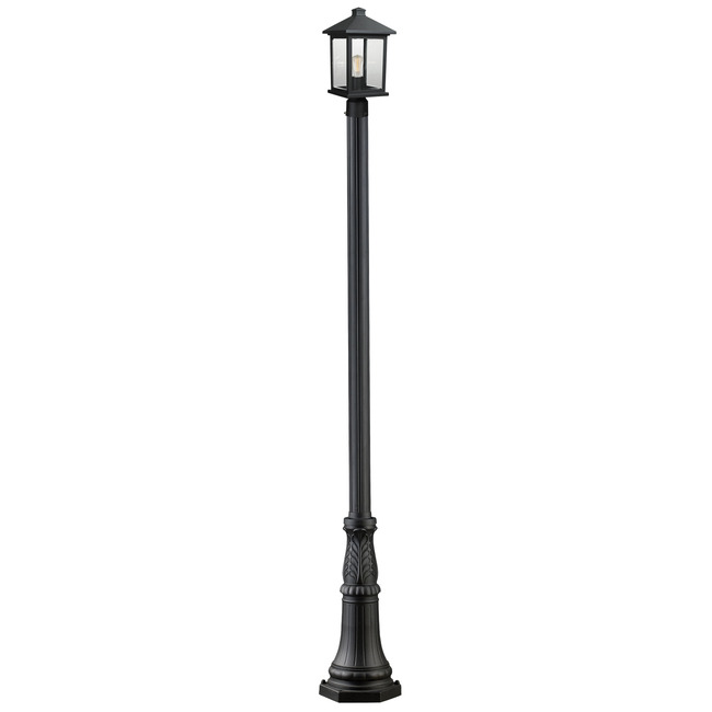 Portland Outdoor Post Light w/Round 8Ft Post/Decorative Base by Z-Lite