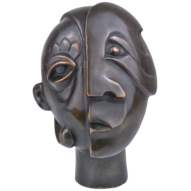 Cubist Head Sculpture by Currey and Company