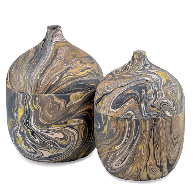 Marbleized Vessels Set of 2 by Currey and Company