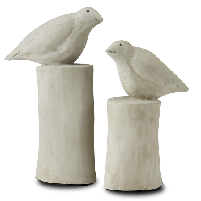 Concrete Birds Sculpture Set of 2 by Currey and Company