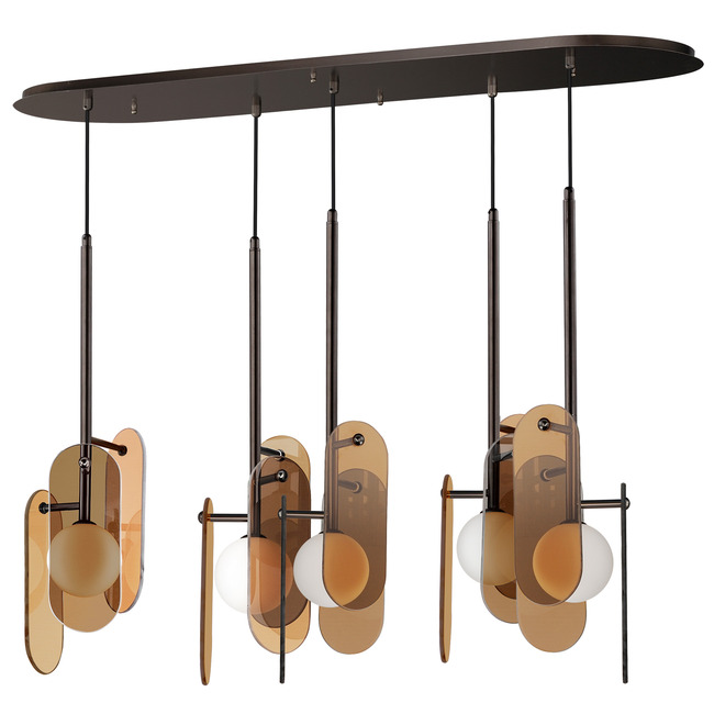 Megalith Glass Multi Light Linear Pendant by Studio M