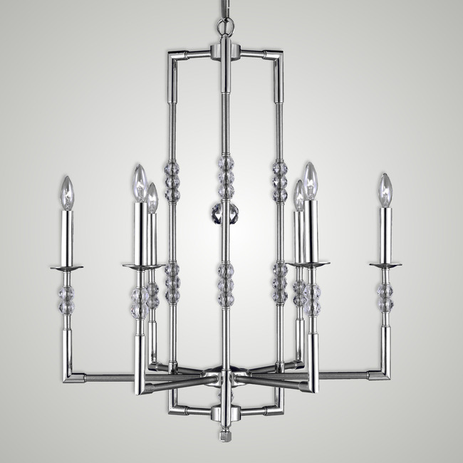 Magro 6 Light Outer Chandelier by American Brass & Crystal