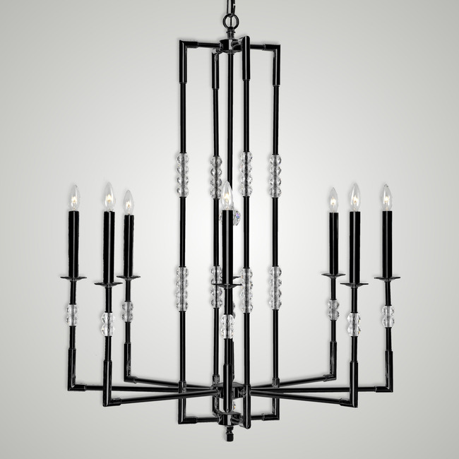 Magro 8 Light Outer Chandelier by American Brass & Crystal