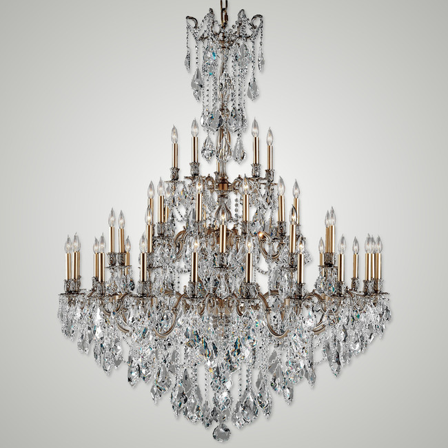 Elise Large Chandelier by American Brass & Crystal