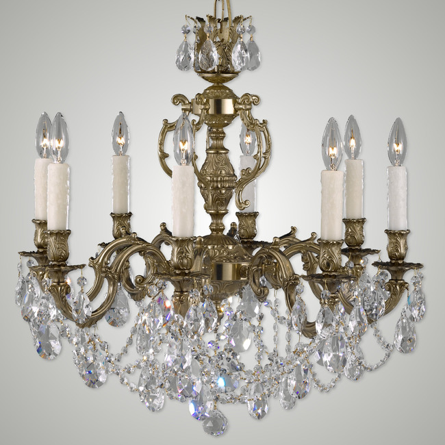 Rosetta 8 Light Chandelier by American Brass & Crystal