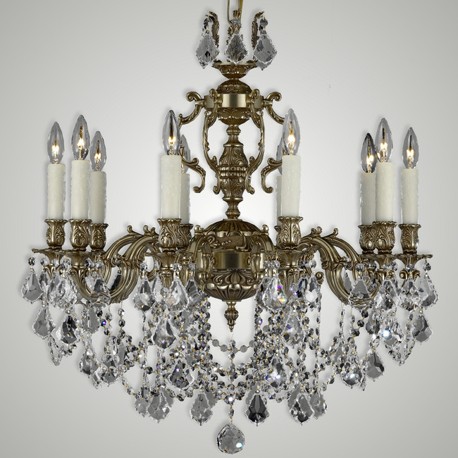 Rosetta 10 Light Chandelier by American Brass & Crystal