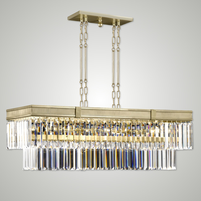 Valencia Linear Chandelier by American Brass & Crystal