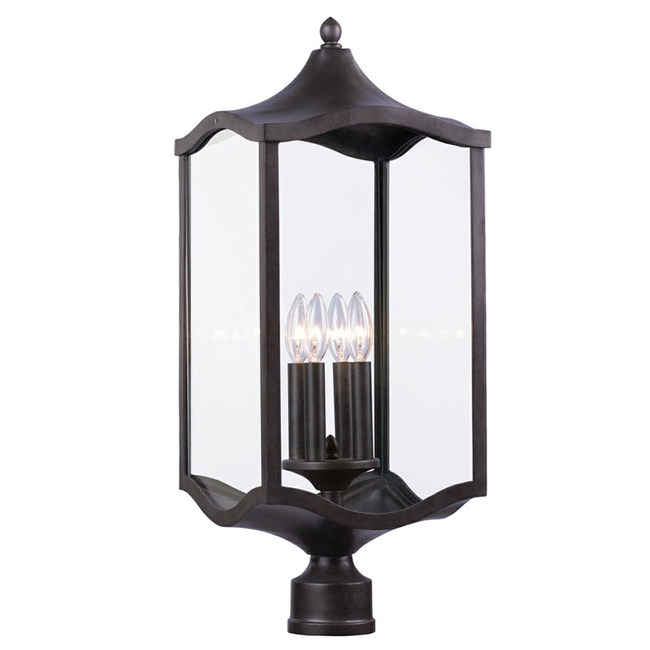 Lakewood Outdoor Post Light with Round Fitter by Kalco