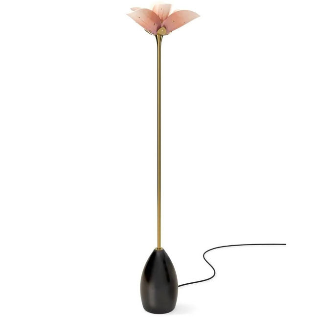 Blossom Wooden Base Floor Lamp by Lladro