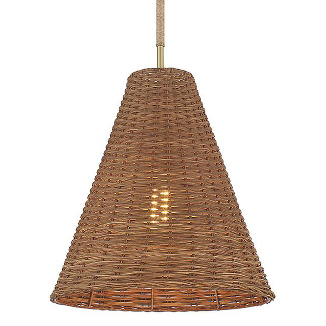 Rattan Cone Pendant by Meridian Lighting