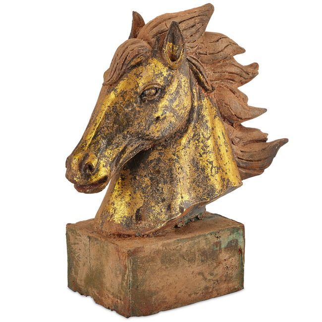 Tang Dynasty Iron Horse Head by Currey and Company