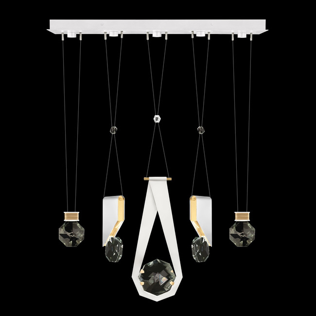 Aria Slab/Round/Drop Linear Multi Light Pendant by Fine Art Handcrafted Lighting
