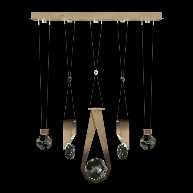 Aria Slab/Round/Drop Linear Multi Light Pendant by Fine Art Handcrafted Lighting