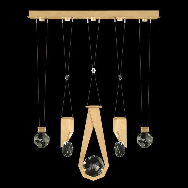 Aria Slab/Round/Drop Linear Multi Light Pendant by Fine Art Handcrafted Lighting