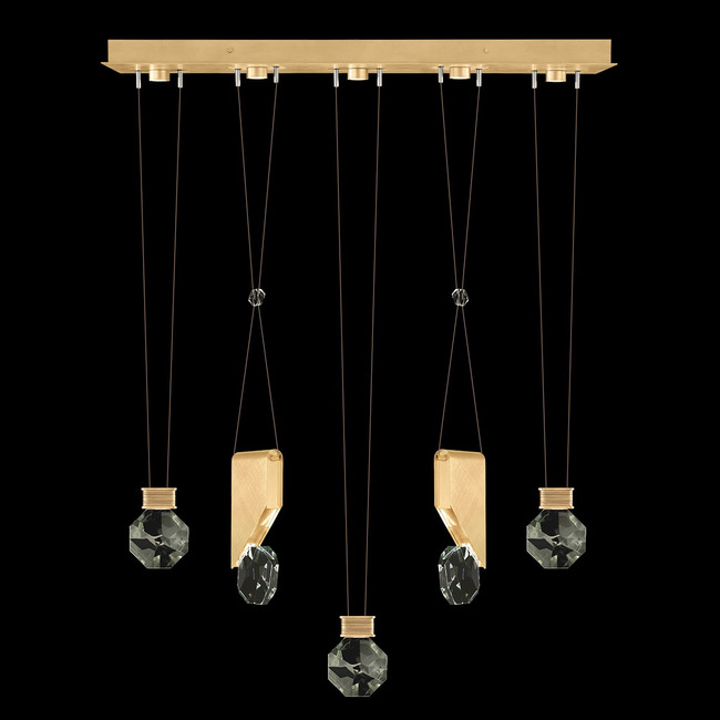 Aria Slab/Drop Linear Multi Light Pendant by Fine Art Handcrafted Lighting