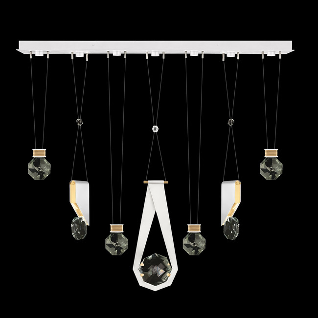 Aria 7 Slab/Round/Drop Linear Multi Light Pendant by Fine Art Handcrafted Lighting