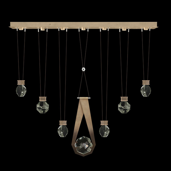 Aria 7 Round/Drop Linear Multi Light Pendant by Fine Art Handcrafted Lighting