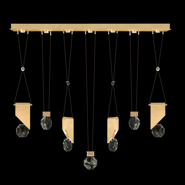 Aria 7 Slab/Drop Linear Multi Light Pendant by Fine Art Handcrafted Lighting