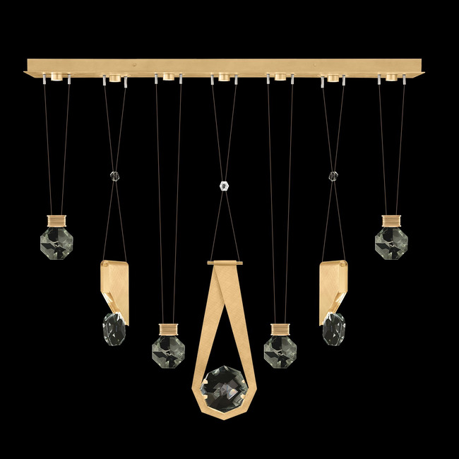 Aria 7 Slab/Round/Drop Linear Multi Light Pendant by Fine Art Handcrafted Lighting