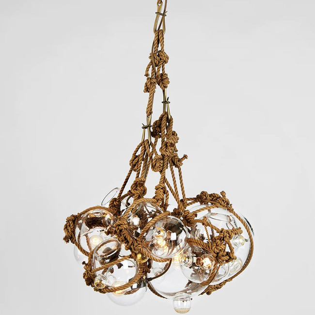 Knotty Bubbles Chandelier - 1 Lg, 6 Sm Bubbles