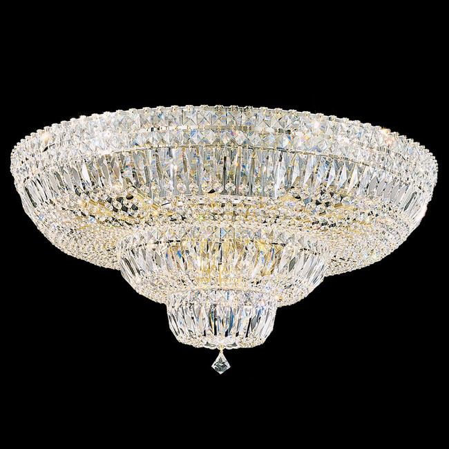 Petit Crystal Deluxe Triple Ceiling Flush Light by Schonbek Signature