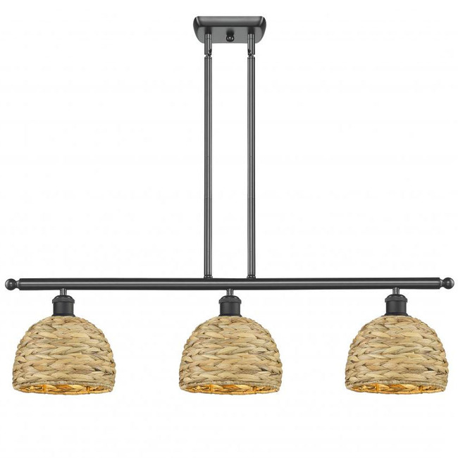 Woven Rattan Multi Light Linear Pendant by Innovations Lighting