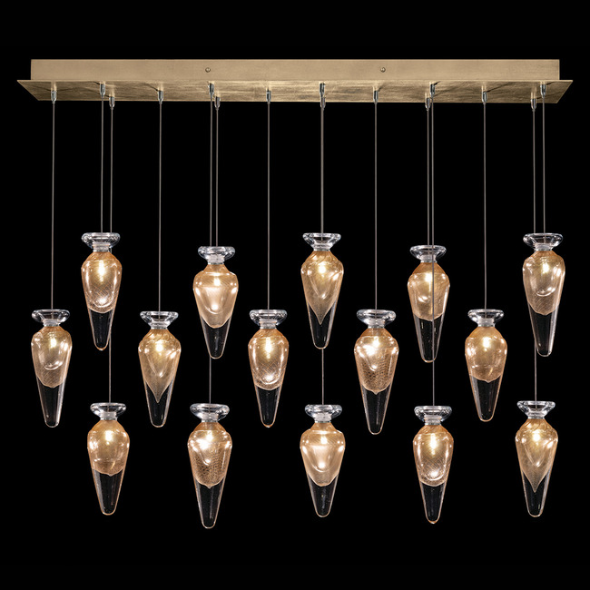 Essence Linear Teardrop Multi Light Pendant by Fine Art Handcrafted Lighting