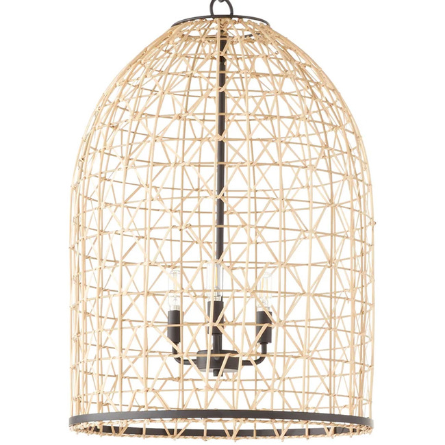Rattan Tall Pendant by Quorum