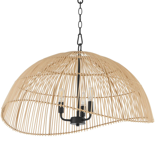 Rattan Dome Pendant by Quorum
