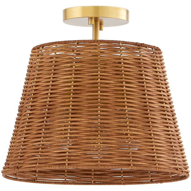 Wicker Semi Flush Ceiling Light by Quorum
