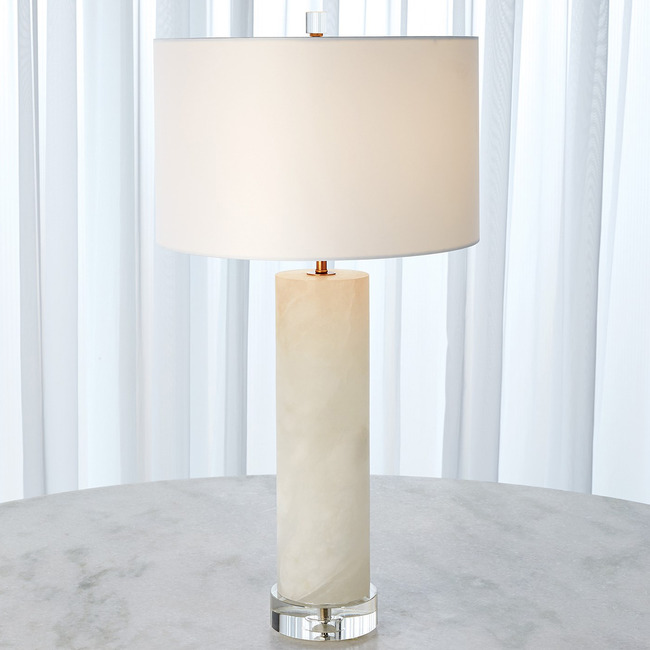 Alabaster Cylinder Table Lamp by Global Views