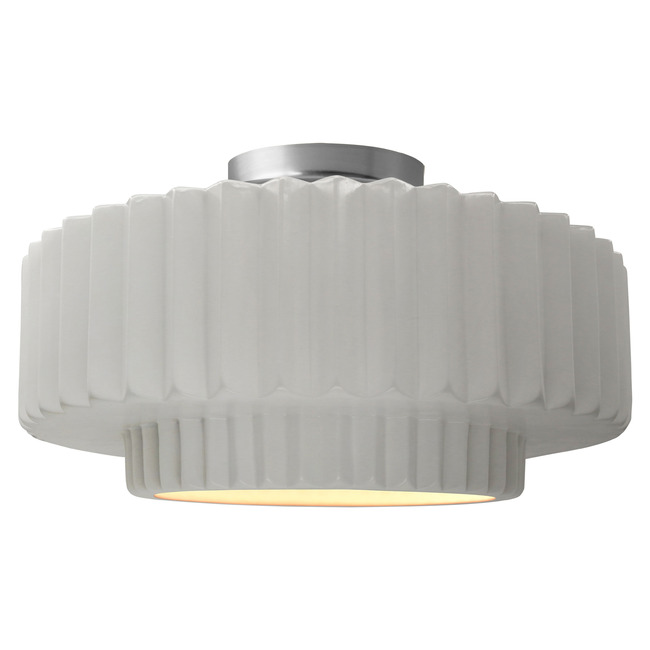 Radiance Pleated Tier Semi Flush Ceiling Light by Justice Design