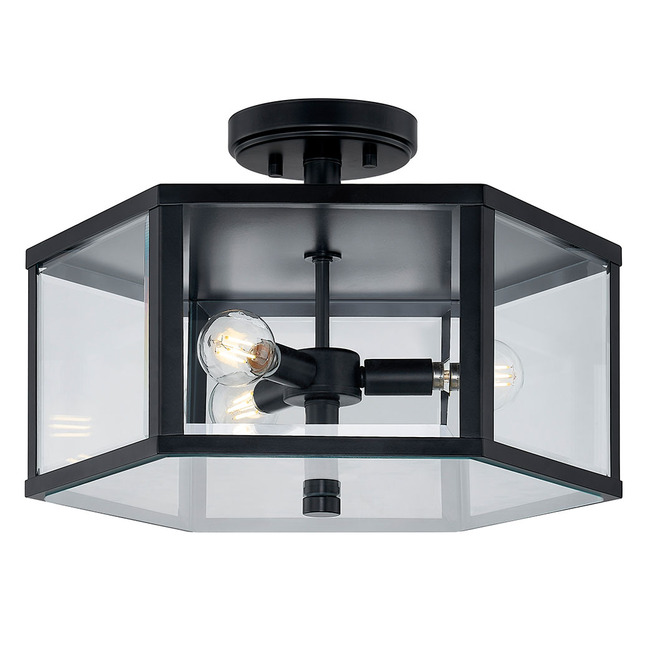 Edgeworth Outdoor Semi Flush Ceiling Light by Justice Design