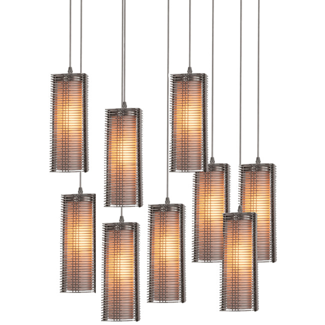 Downtown Mesh Square Glass Multi Light Pendant by Hammerton Studio