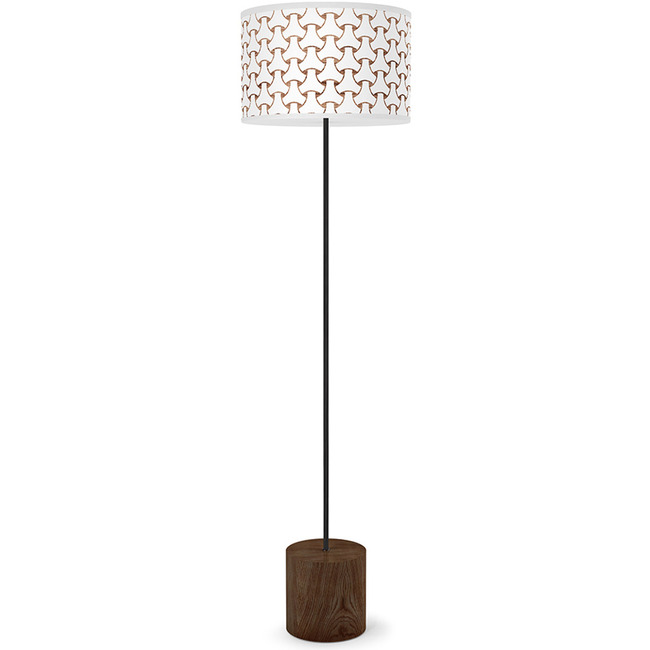Basket Weave Drum Floor Lamp by Jef Designs