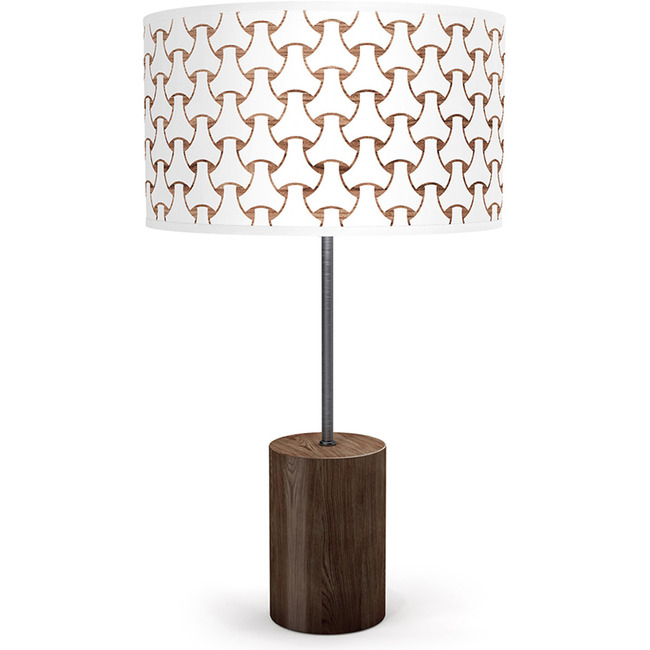 Basket Weave Drum Table Lamp by Jef Designs