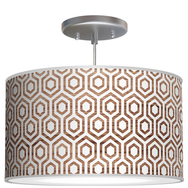 Hexagon Drum Pendant by Jef Designs